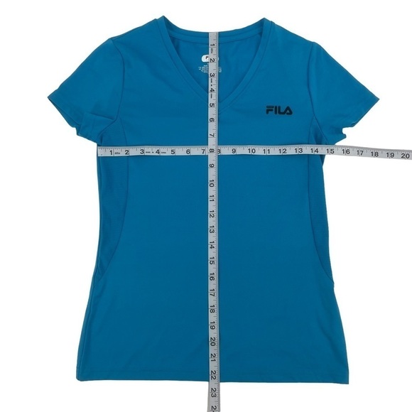 Fila Sport Blue V-Neck Short Sleeve Dri Fit T-Shirt Size XL (16) Girl's - Picture 4 of 5